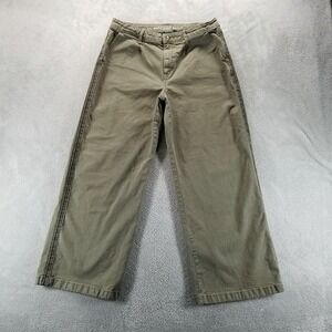 American Eagle Pants Womens 12 Green High Rise Baggy Wide Leg Stretch